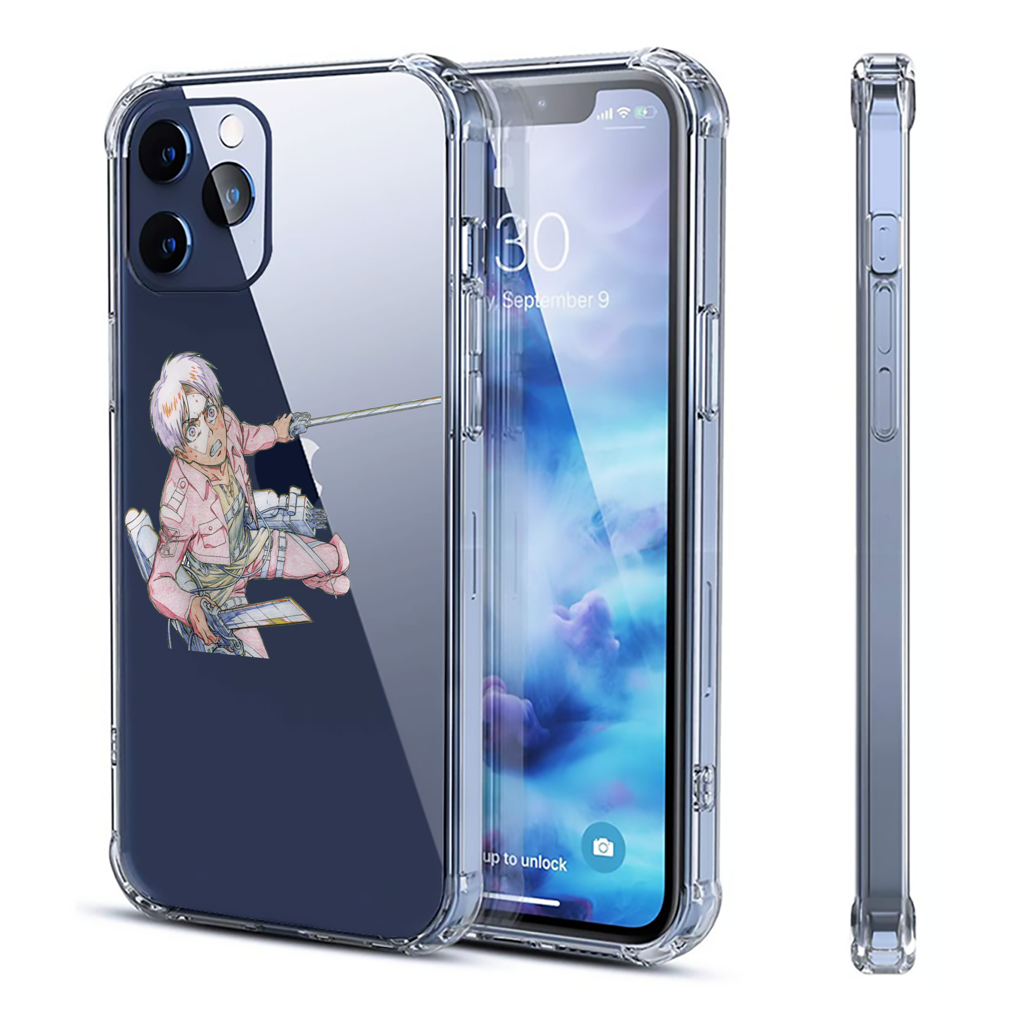 （画像用） 進撃の巨人 エレン･イェーガー Attack on Titan Eren Jäger 【iPhone 12シリーズ対応】透明スマホケース（クリアソフトケース）